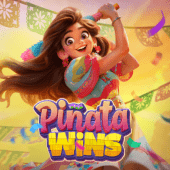 Pinata Wins game tile with a colorful party pinata and candy burst on tongits wars